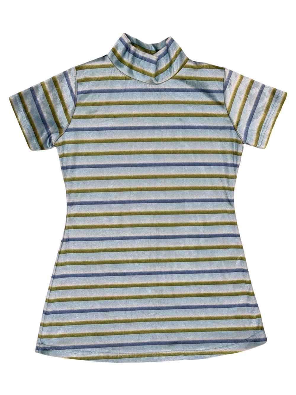 Y2K Xhilaration Striped Velour Turtleneck Top